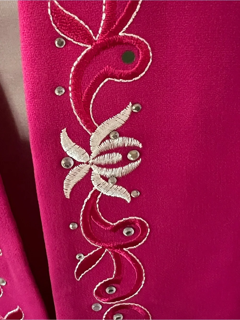 Vintage Psalm:CIV Women’s Fuchsia Embroidered Open-Front Jacket Size 16 - Picture 4 of 10